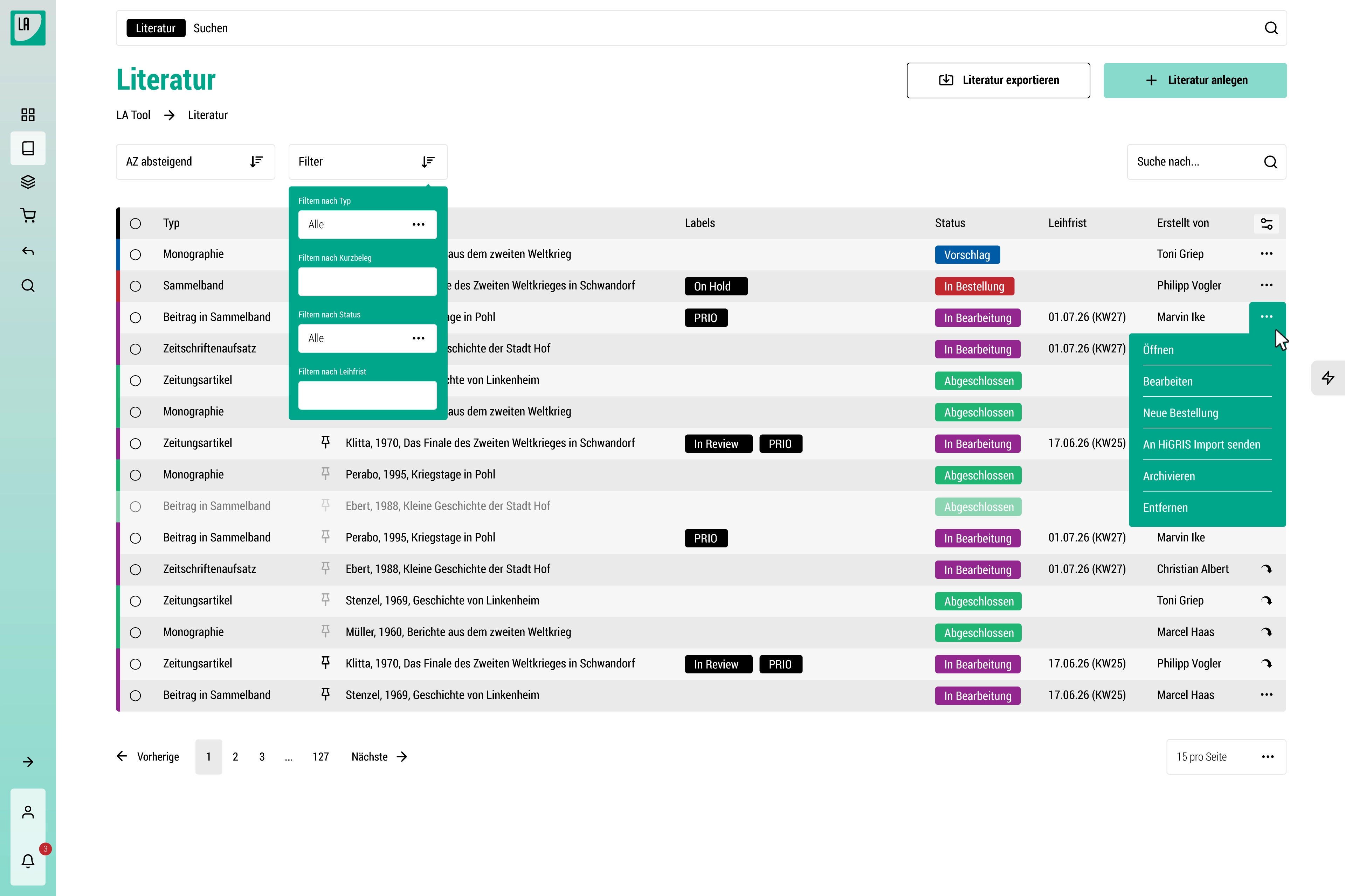 Literatur- und Archivgut Verwaltung